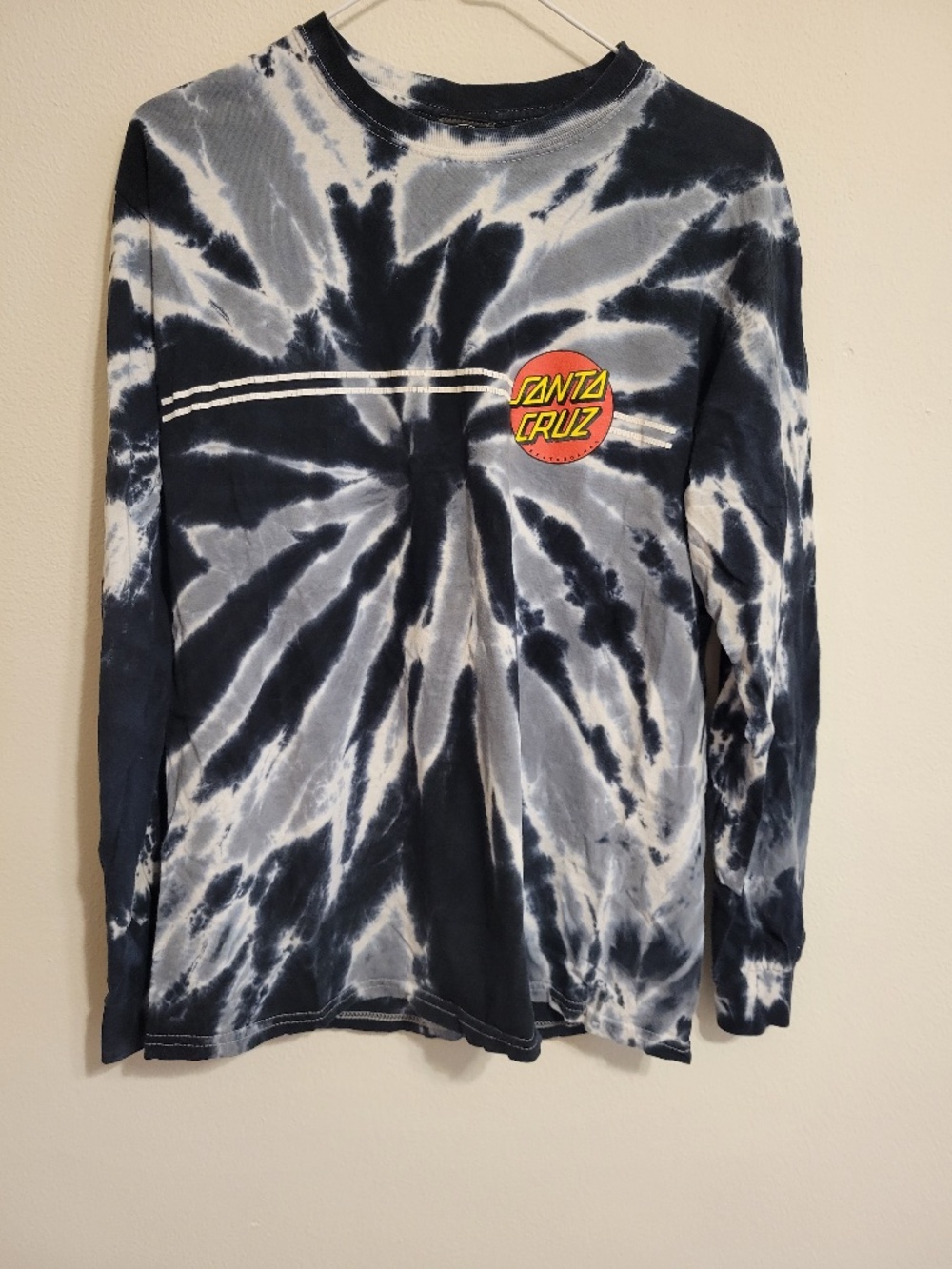 Santa Cruz Classic Dot Skateboards Tie Dye Shirt Twist Black ( M )